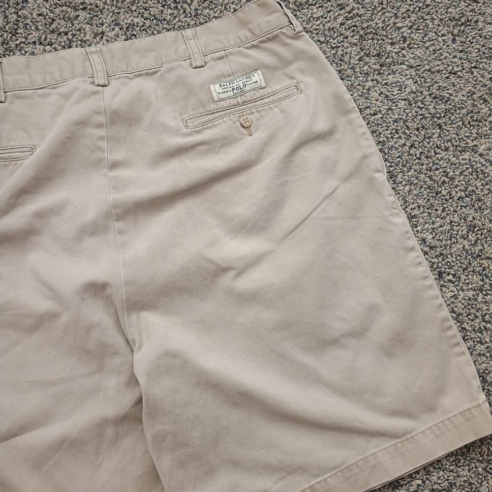 Polo Ralph Lauren Vintage Y2K 2000s Pleated Front Chino Shorts 34x9 Preppy Ivy